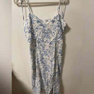 Blue and White Floral Dress